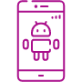 Smartphone icon with Android robot.