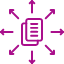 Icon of documents with outward-pointing arrows, suggesting content distribution or sharing.