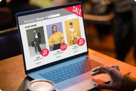 Fashion store sale on laptop