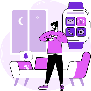 Person with smartwatch illustration