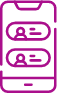Smartphone icon with chat messages. 