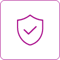Shield with a checkmark icon symbolizing security or protection.
