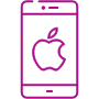 Smartphone icon with Apple logo.