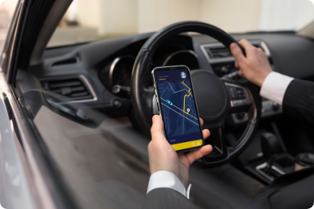 Navigation app in car
