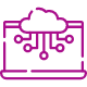 Laptop with cloud computing icon and circuit connections.