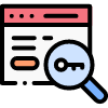 Magnifying glass over a web page