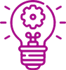 Lightbulb with gear inside symbolizing innovation or strategy