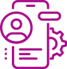 Smartphone with user icon and gear