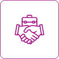 Handshake icon symbolizing partnership or agreement.